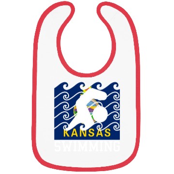 Discover Kansas Flag Swimming Team Swim Swimmer US State Bibs