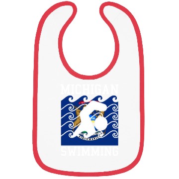 Discover Michigan Flag Swimming Team Swim Swimmer US State Bibs