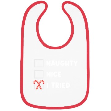 Discover Candy Cane Naughty, Nice, I Tried Checklist Bibs