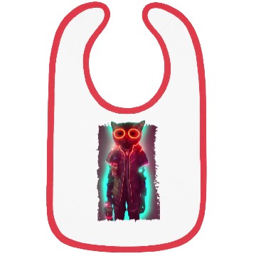 Discover Futuristic Cyberpunk Cat Bibs