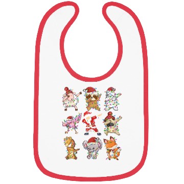 Discover Dabbing Santa Animal Friends Christmas Kids Boys Bibs