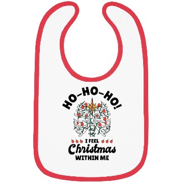 Discover Christmas Holiday Skeleton Rib Cage Radiology Bibs