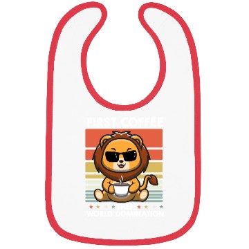 Discover Lion Sunglasses Coffee Bibs