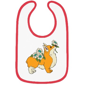 Discover Corgi Flower Mom Cute Dog Lover Bibs