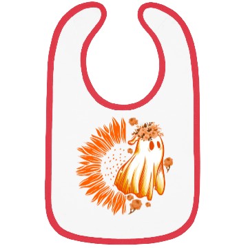 Discover Halloween Theme Cute Ghost Sunflower Coffee Lover Bibs