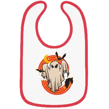 Discover Halloween Theme Cute Ghost Bat Rainbow Coffee Bibs