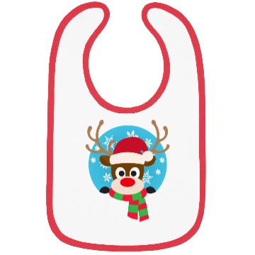 Discover Cute Rudolph Red-Nosed Reindeer Christmas Design Bibs