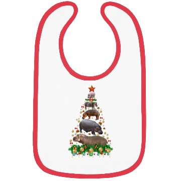 Discover Hippo Christmas Tree Bibs