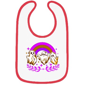 Discover Halloween Bibs, Ghost Rainbow Horror Spooky