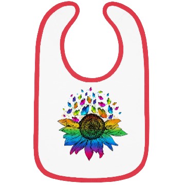 Discover Butterfly Colorful Sunflower LGBT Pride Bibs