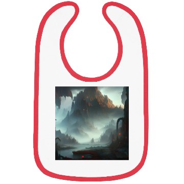 Discover Misty Mountains in a Fantasy Scene Bibs