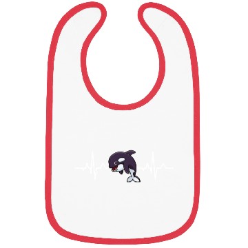 Discover Killerwhale Predator Animal Gift Heartbeat Orca Bibs