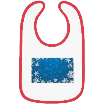Discover Winter Snowflakes Navy Blue Pattern Bibs