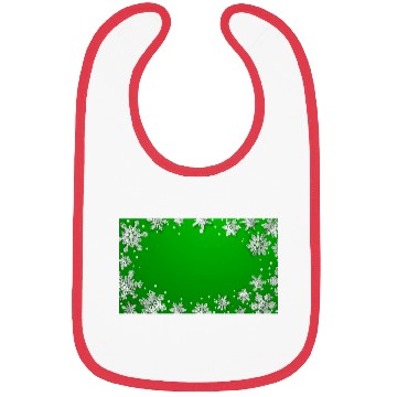 Discover Winter Snowflakes Green White Bibs