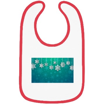 Discover Elegant Hanging Snowflakes Teal Bibs