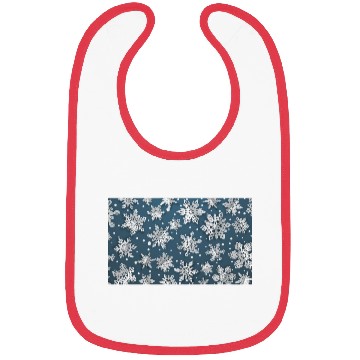Discover Modern Snowflakes Pattern Blue Bibs