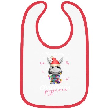 Discover Winter Christmas Pyjama Donkey Bibs
