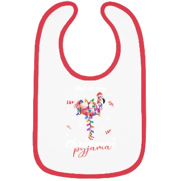 Discover Winter Christmas Pyjama Flamingo Bibs