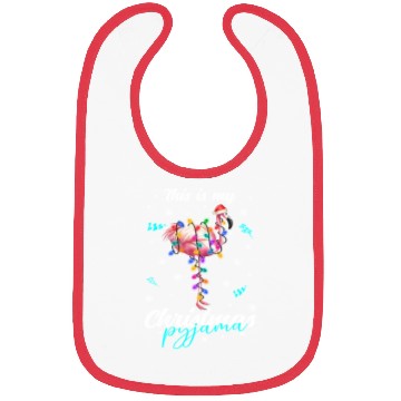 Discover Winter Christmas Pyjama Flamingo Bibs