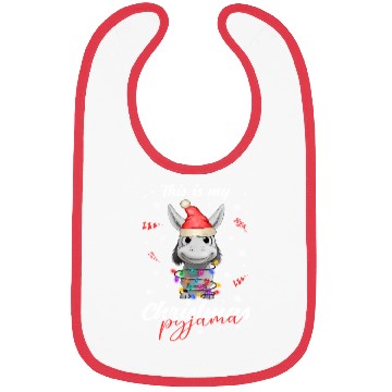 Discover Winter Christmas Pyjama Donkey Bibs
