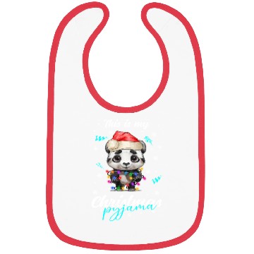 Discover Winter Christmas Pyjama Panda Bibs