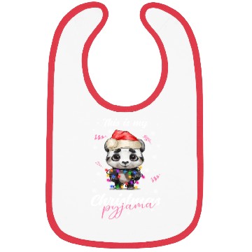 Discover Winter Christmas Pyjama Panda Bibs