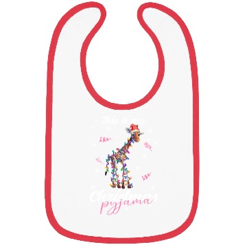 Discover Winter Christmas Pyjama Giraffe Bibs