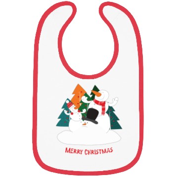 Discover Merry Christmas Snowman Bibs