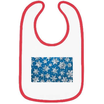 Discover Modern Snowflakes Pattern Blue Bibs