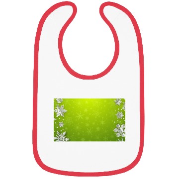 Discover Winter Snowflakes Green Pattern Bibs