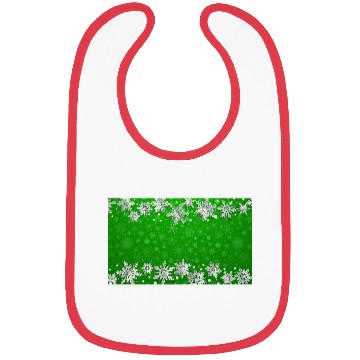 Discover Elegant Green Winter Snowflakes Pattern Bibs
