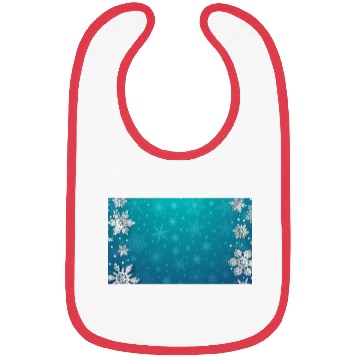 Discover Winter Snowflakes Teal Pattern Bibs