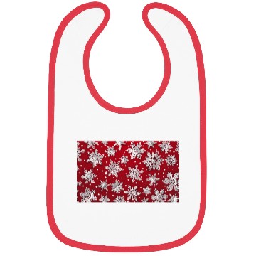 Discover Modern Snowflakes Pattern Red Bibs
