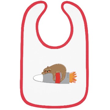 Discover A Sloth sleeping on a rocket Bibs