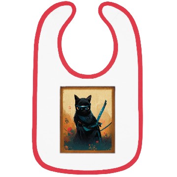 Discover Black Cat Ninja Samurai Bibs