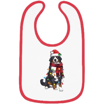 Discover Bernese Mountain Christmas Light Funny Dog Lover Bibs