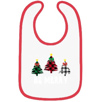 Discover Be Merry Christmas Tree Buffalo Plaid Family Match Bibs