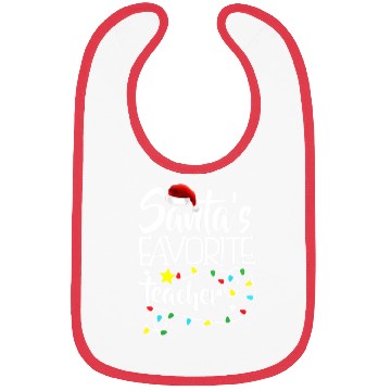 Discover Santa's Favorite Teacher Christmas lights Santa Bibs