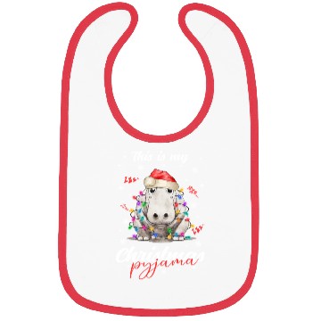 Discover Winter Christmas Pyjama Hippopotamus Bibs