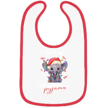 Discover Winter Christmas Pyjama Elephant Bibs