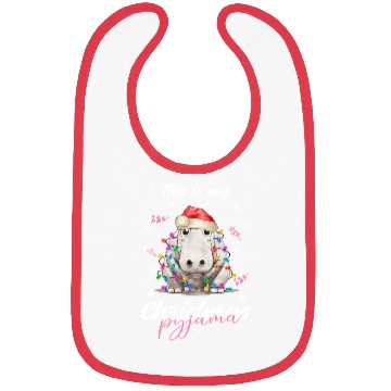 Discover Winter Christmas Pyjama Hippopotamus Bibs