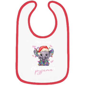 Discover Winter Christmas Pyjama Elephant Bibs