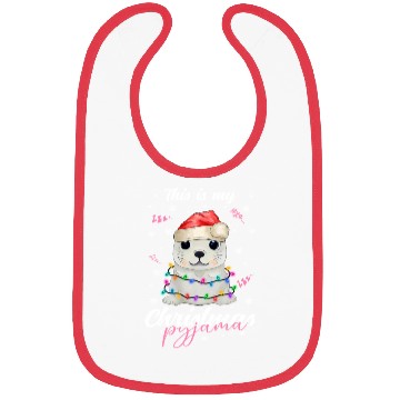 Discover Winter Christmas Pyjama Seal Bibs