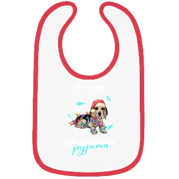 Discover Winter Christmas Pyjama Beagle Bibs
