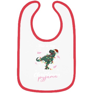 Discover Winter Christmas Pyjama Dinosaur Trex Bibs