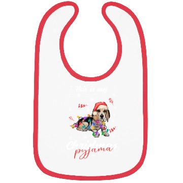 Discover Winter Christmas Pyjama Beagle Bibs