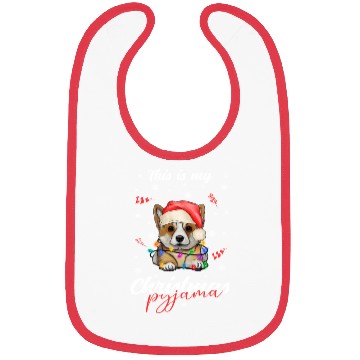 Discover Winter Christmas Pyjama Corgi Bibs