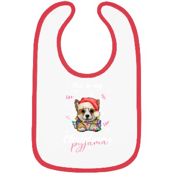 Discover Winter Christmas Pyjama Corgi Bibs