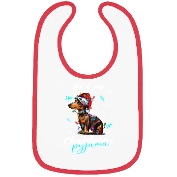 Discover Winter Christmas Pyjama Dachshund Bibs