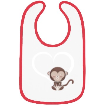 Discover Cute Monkey Baby Orangutan - Monkey Heart Bibs